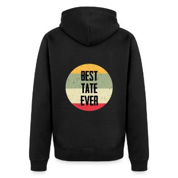 Best Tate Ever - Unisex Premium Bio Zip Hoodie - Schwarz - Hinten - Nico (187cm)