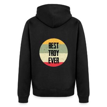Le meilleur Troy de tous les temps - Veste à capuche bio Premium Unisexe - noir - Dos - Nico (187cm)
