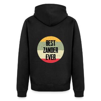Best Zander Ever - Unisex Premium Organic Zip Hoodie - black - Back - Nico (187cm)
