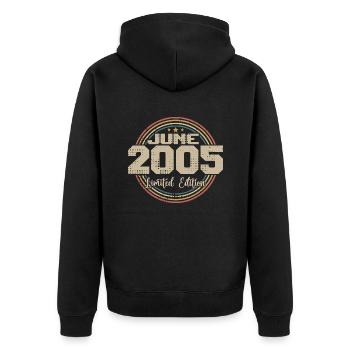 Né en June 2005 Anniversaire 12005 Juin 2005 Juin - Veste à capuche bio Premium Unisexe - noir - Dos - Nico (187cm)
