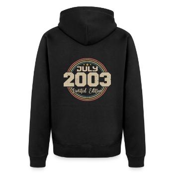 2003 Anniversaire Juillet 2003 Cadeau Juillet 2003 - Veste à capuche bio Premium Unisexe - noir - Dos - Nico (187cm)