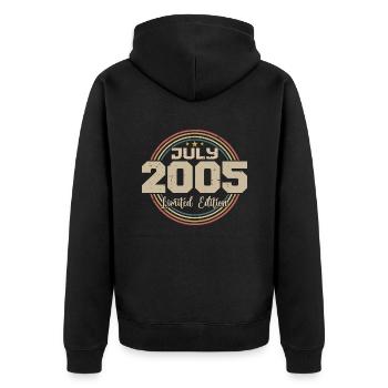 2005 Anniversaire Juillet 2005 Cadeau Juillet 2005 - Veste à capuche bio Premium Unisexe - noir - Dos - Nico (187cm)
