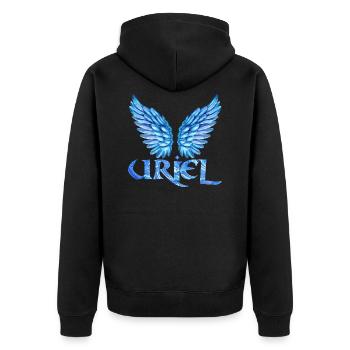 archange uriel e 80 - Veste à capuche bio Premium Unisexe - noir - Dos - Nico (187cm)