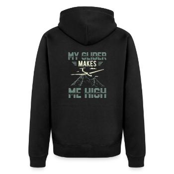 My glider gives me high pilot gift - Unisex Premium Organic Zip Hoodie - black - Back - Nico (187cm)