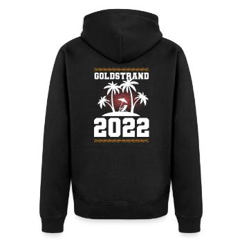 Sables d’Or 2022 - Veste à capuche bio Premium Unisexe - noir - Dos - Nico (187cm)