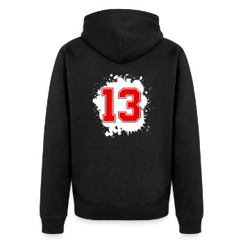 13 Nombre d’objets blob - Veste à capuche bio Premium Unisexe - noir - Dos - Nico (187cm)