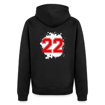 22 Nombre d’objets blob - Veste à capuche bio Premium Unisexe - noir - Dos - Nico (187cm)