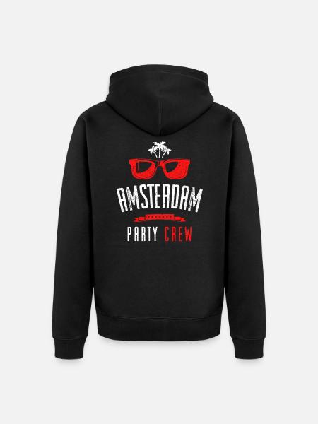 Amsterdam Party Crew - Unisex Premium Organic Zip Hoodie - black