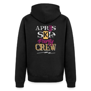 Apres Ski Crew - Unisex Premium Bio Zip Hoodie - Schwarz - Hinten - Nico (187cm)
