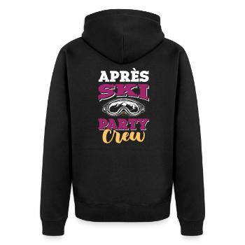 Apres Ski Crew - Unisex Premium Bio Zip Hoodie - Schwarz - Hinten - Nico (187cm)