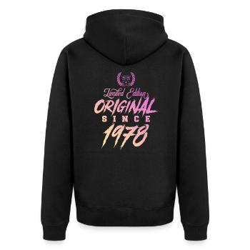 1978 limited edition Original - Unisex Premium Organic Zip Hoodie - black - Back - Nico (187cm)