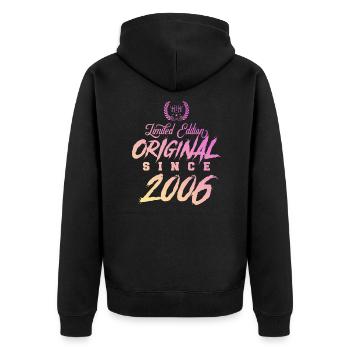 2006 limited edition original - Unisex Premium Bio Zip Hoodie - Schwarz - Hinten - Nico (187cm)