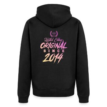 2014 limited edition original - Unisex Premium Bio Zip Hoodie - Schwarz - Hinten - Nico (187cm)