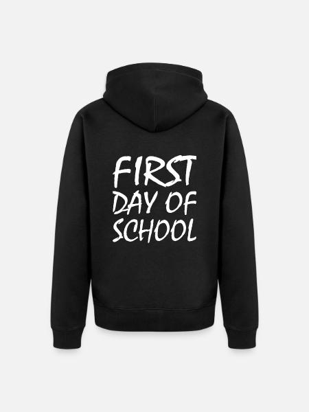 First day of school - Unisex Premium Organic Zip Hoodie - black