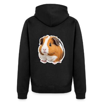 Adorable guinea pig - Unisex Premium Organic Zip Hoodie - black - Back - Nico (187cm)