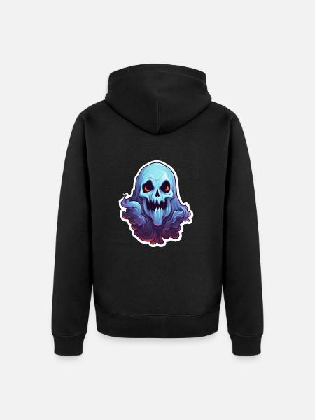 Halloween Ghost - Unisex Premium Organic Zip Hoodie - black