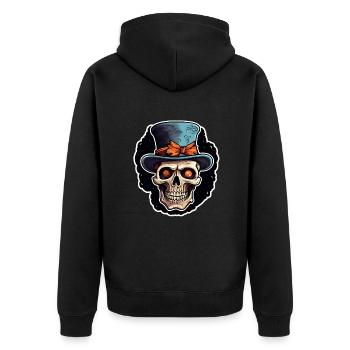 Halloween - Unisex Premium Bio Zip Hoodie - Schwarz - Hinten - Nico (187cm)