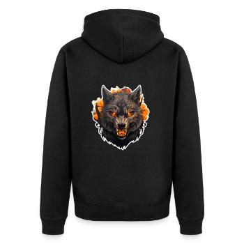 Wolf Autumn Halloween 3 - Unisex Premium Organic Zip Hoodie - black - Back - Nico (187cm)