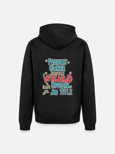 Product Owner Wizard - Unisex Premium Organic Zip Hoodie - black