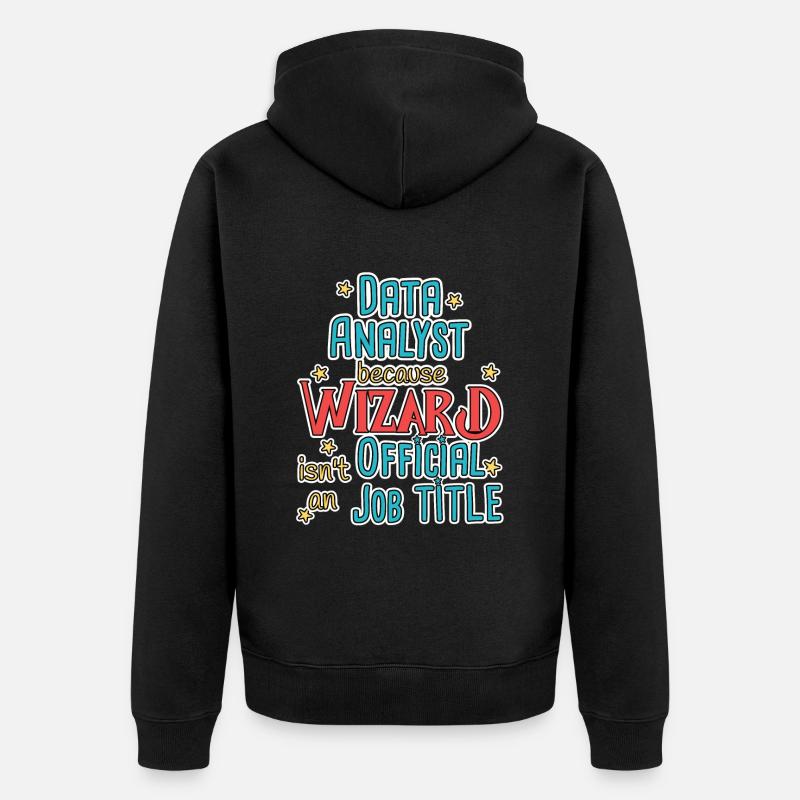 Data Analyst Wizard - Unisex Premium Bio Zip Hoodie - Schwarz