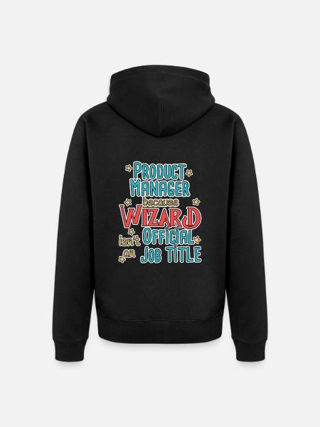 Product Manager Wizard - Unisex Premium Organic Zip Hoodie - black