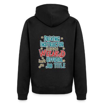 Instructeur de conduite Wizard Auto-école - Veste à capuche bio Premium Unisexe - noir - Dos - Nico (187cm)