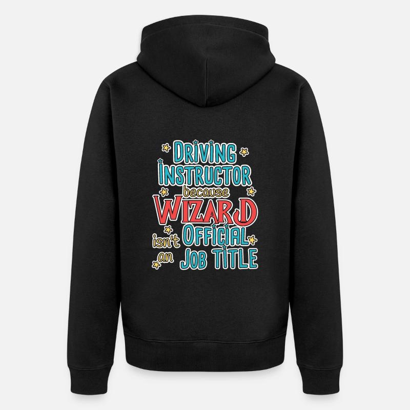 Driving Instructor Wizard Fahrschule - Unisex Premium Bio Zip Hoodie - Schwarz