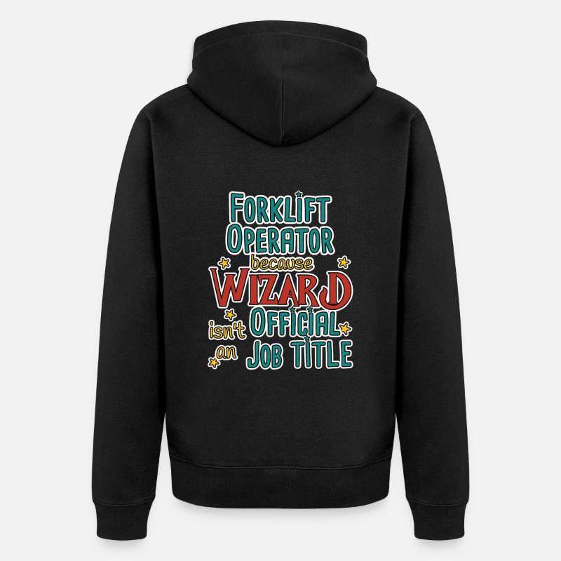 Forklift Operator Wizard - Unisex Premium Bio Zip Hoodie - Schwarz