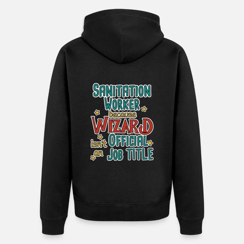 Sanitation worker Wizard - Unisex Premium Bio Zip Hoodie - Schwarz