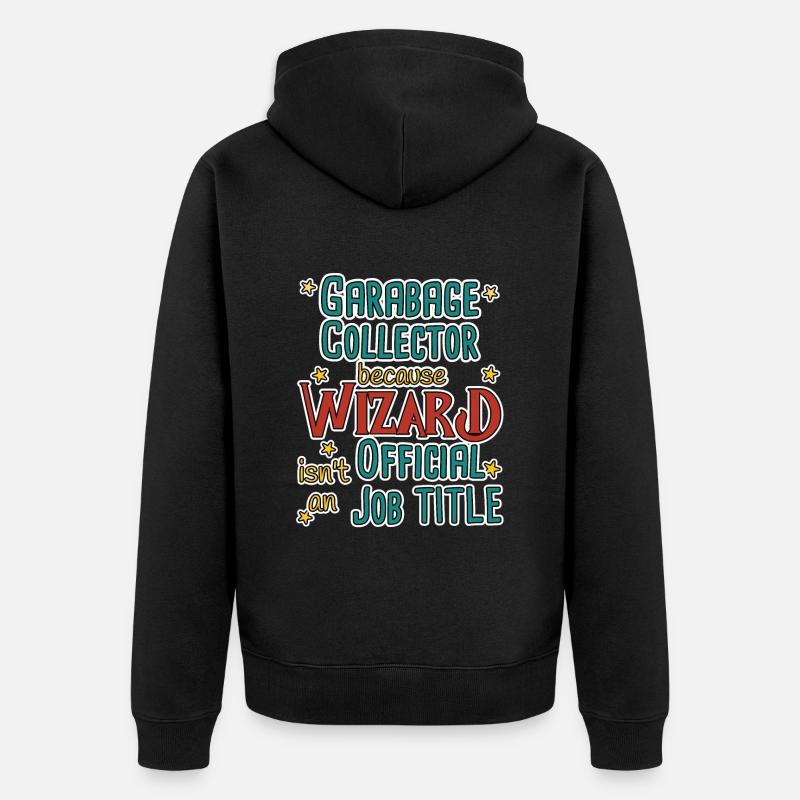 Garbage collector Wizard - Unisex Premium Bio Zip Hoodie - Schwarz