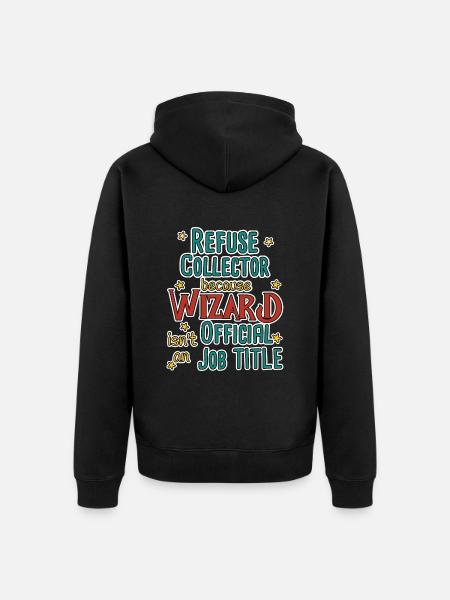 Refuse collector Wizard - Unisex Premium Organic Zip Hoodie - black
