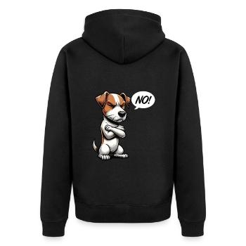 No Jack Russel terrier Jack russel liebhaber - Unisex Premium Bio Zip Hoodie - Schwarz - Hinten - Nico (187cm)