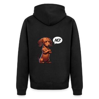 No Dackel Dackelbesitzer Dackelliebhaber Teckel - Unisex Premium Bio Zip Hoodie - Schwarz - Hinten - Nico (187cm)