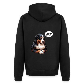 No Australian Shepherd Aussie Aussie Owner - Unisex Premium Organic Zip Hoodie - black - Back - Nico (187cm)