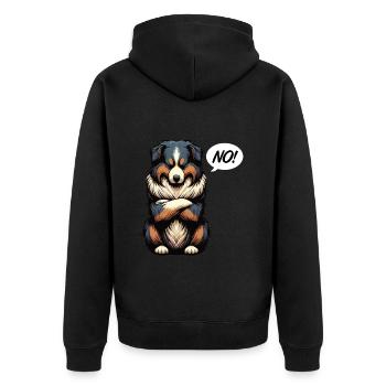 No Australian Shepherd Aussie Aussie Owner - Unisex Premium Organic Zip Hoodie - black - Back - Nico (187cm)