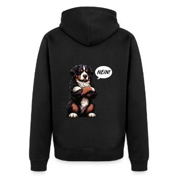 Nein Berner Sennenhund Sennenhunde Sennen Besitzer - Unisex Premium Bio Zip Hoodie - Schwarz - Hinten - Nico (187cm)