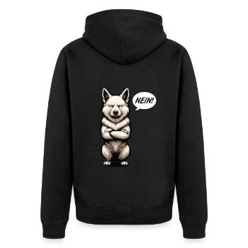 Nein Weißer Schäferhund Schäferhund Schäferhunde - Unisex Premium Bio Zip Hoodie - Schwarz - Hinten - Nico (187cm)