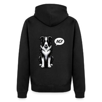 No Border Collie Herding Dog Border Collies Collie - Unisex Premium Organic Zip Hoodie - black - Back - Nico (187cm)
