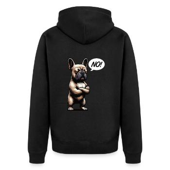 Pas de Bouledogue Français Frenchie Propriétaire de Frenchie - Veste à capuche bio Premium Unisexe - noir - Dos - Nico (187cm)