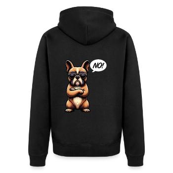 Pas de Bouledogue Français Frenchie Propriétaire de Frenchie - Veste à capuche bio Premium Unisexe - noir - Dos - Nico (187cm)