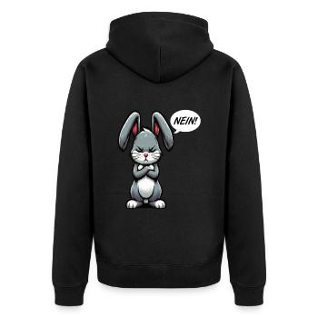 Nein Kaninchen Hase Hasen langohr Klopfer Rammler - Unisex Premium Bio Zip Hoodie - Schwarz - Hinten - Nico (187cm)