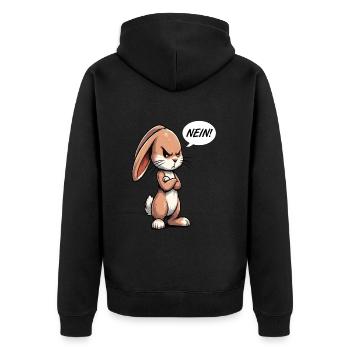 Nein Kaninchen Hase Hasen langohr Klopfer Rammler - Unisex Premium Bio Zip Hoodie - Schwarz - Hinten - Nico (187cm)