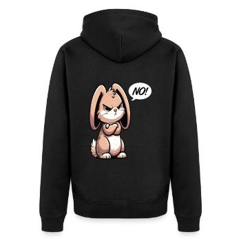 No Kaninchen Hase Hasen langohr Klopfer Rammler - Unisex Premium Bio Zip Hoodie - Schwarz - Hinten - Nico (187cm)