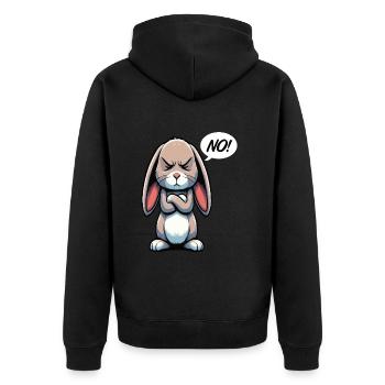 Pas de lapin lièvre lièvres heurtoir à longues oreilles mâle - Veste à capuche bio Premium Unisexe - noir - Dos - Nico (187cm)