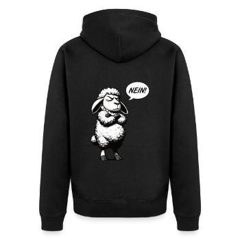 Nein Schaf Schafe Schäfer Schafhalter Schafherde - Unisex Premium Bio Zip Hoodie - Schwarz - Hinten - Nico (187cm)