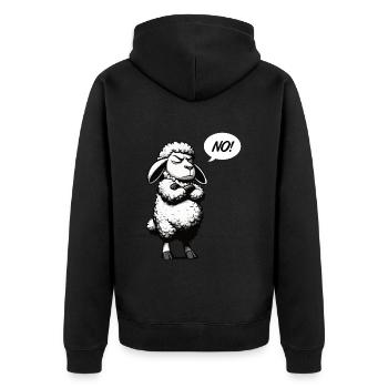 No sheep sheep shepherd sheep farmer flock of sheep - Unisex Premium Organic Zip Hoodie - black - Back - Nico (187cm)