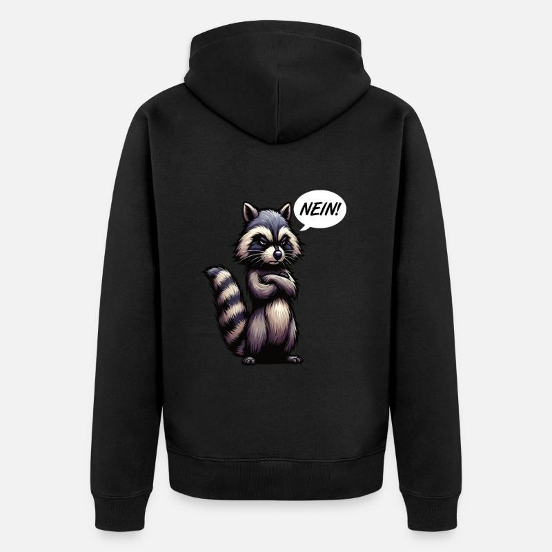 Nein Waschbär Waschbären Waldtier Waschbärhalter - Unisex Premium Bio Zip Hoodie - Schwarz