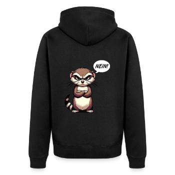 Nein Frettchen Frettchenhalter Frettchenbesitzer - Unisex Premium Bio Zip Hoodie - Schwarz - Hinten - Nico (187cm)