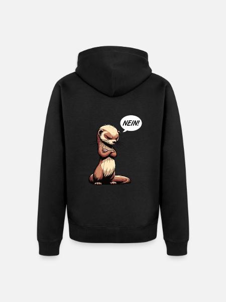 Nein Frettchen Frettchenhalter Frettchenbesitzer - Unisex Premium Bio Zip Hoodie - Schwarz