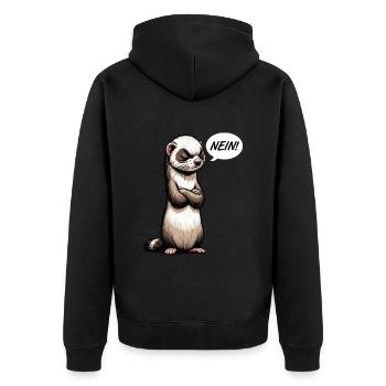 Nein Frettchen Frettchenhalter Frettchenbesitzer - Unisex Premium Bio Zip Hoodie - Schwarz - Hinten - Nico (187cm)